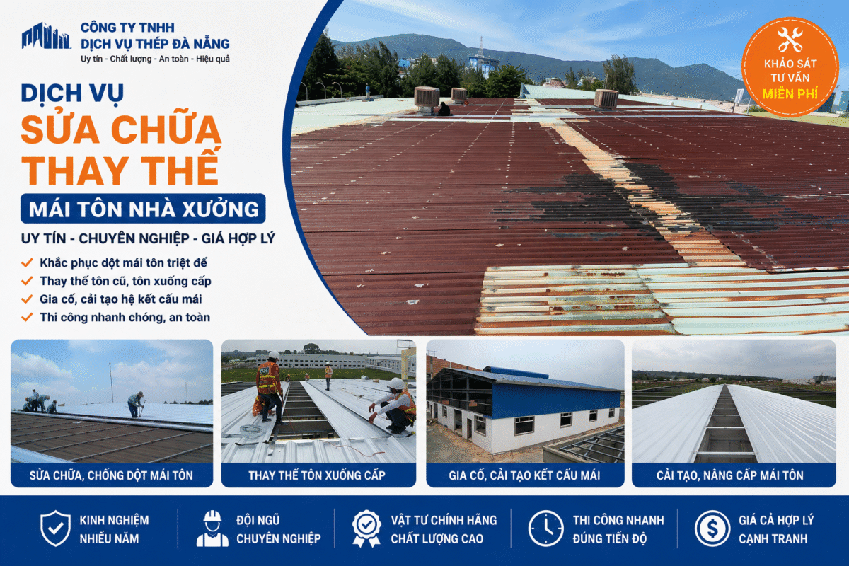 Thép Đà Nẵng - Thi Công Máng Xối Tôn Tại Đà Nẵng: Báo Giá & Kỹ Thuật Chống Tràn Nước 100% Thi công máng xối tôn tại Đà Nẵng thoát nước mái chuyên nghiệp